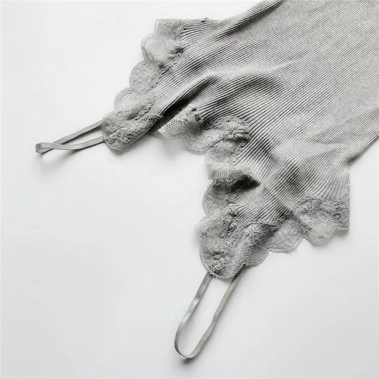 BIRDTREE 70% Silk 30% Cotton Lace Camisole - Women's Adjustable Strap Tank Top Summer Sleepwear