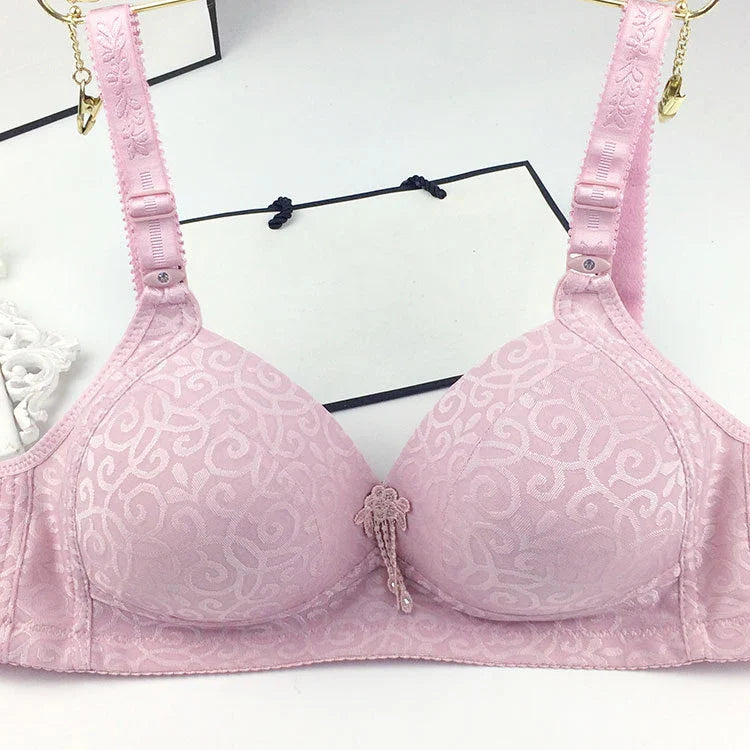 Women's Plus Size Wire Free Push Up Bra - Seamless Full Coverage Gathered Brassiere 36-44 B/C Cup