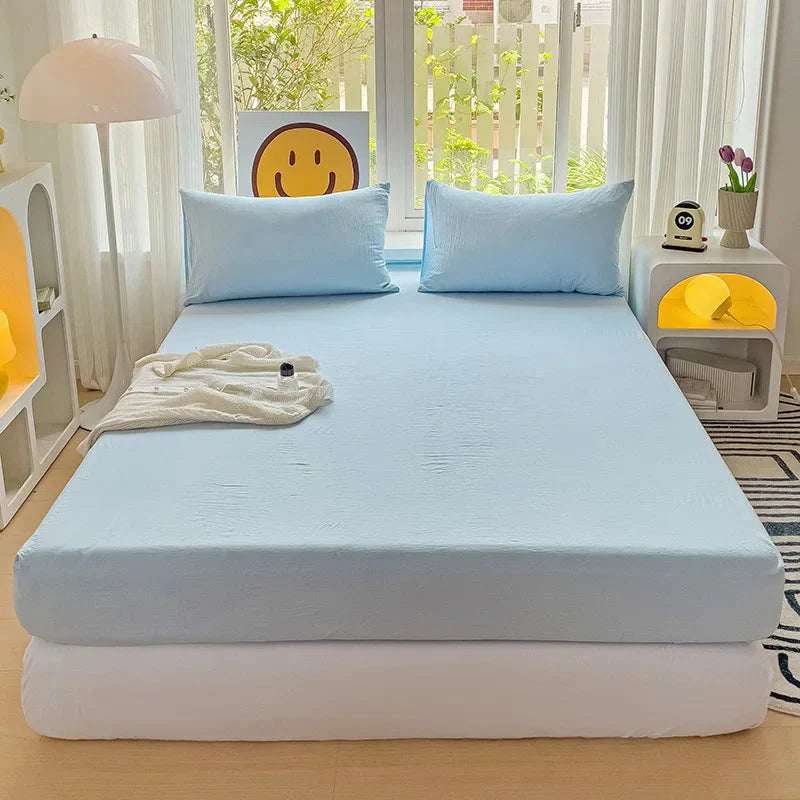 Luxury Washed Cotton Fitted Sheet NoEnName_Null
