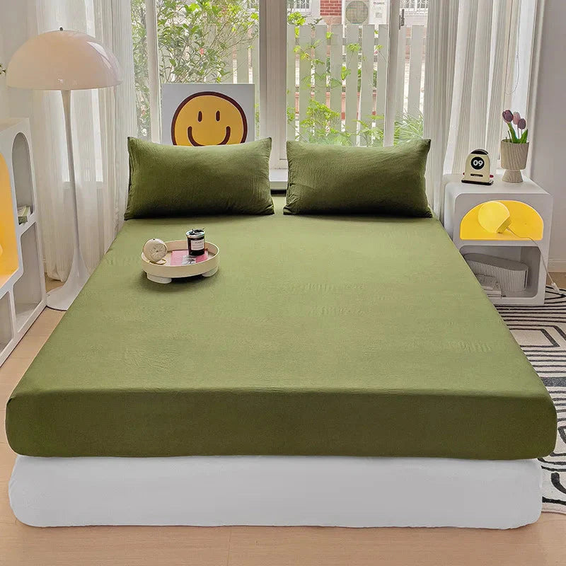 Luxury Washed Cotton Fitted Sheet NoEnName_Null