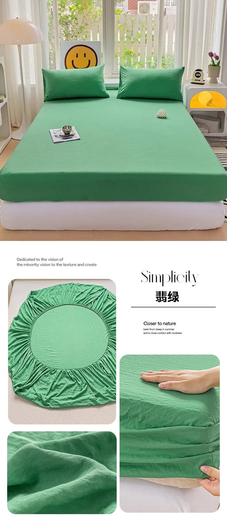Luxury Washed Cotton Fitted Sheet NoEnName_Null