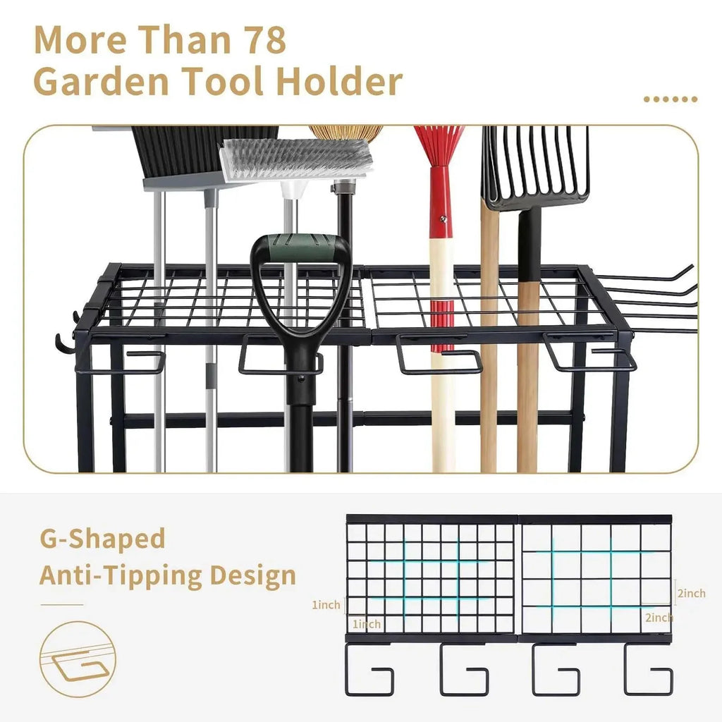 Carbon Steel Garden Tool Organizer - 3-Tier Storage Rack The Max Mall