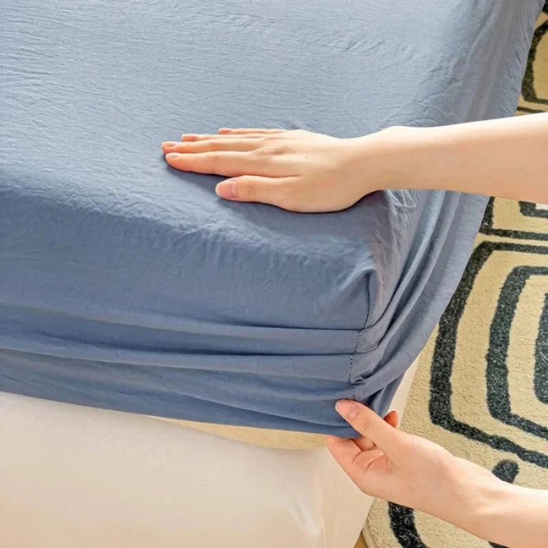 Luxury Washed Cotton Fitted Sheet NoEnName_Null