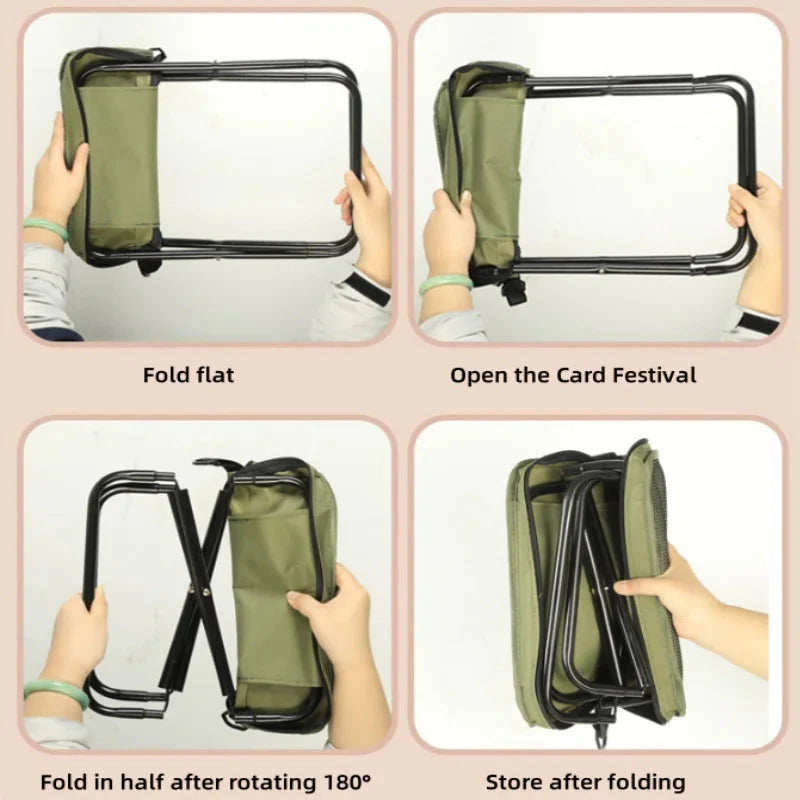 Abay Lightweight Folding Camping Chair - Portable Carbon Steel Abay