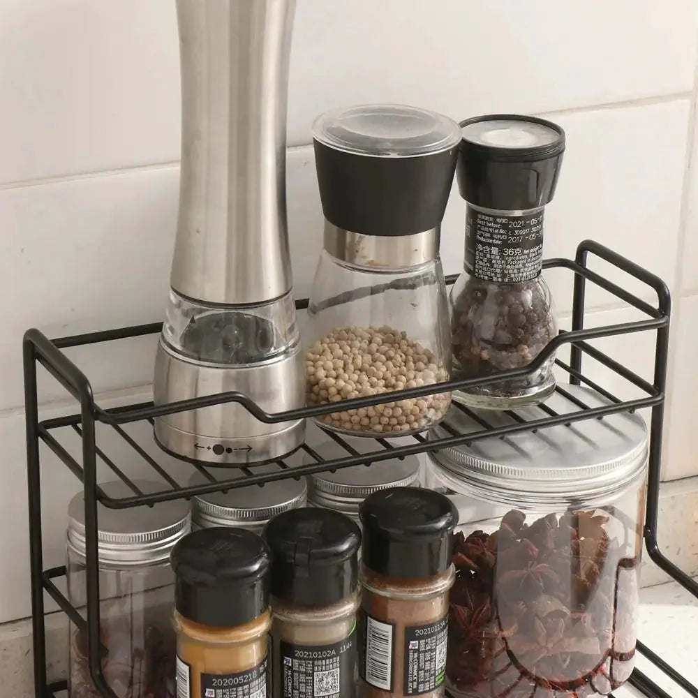 Modern Kitchen Organizer Shelf Waterproof Double-layer Kitchen Storage Stand The Max Mall