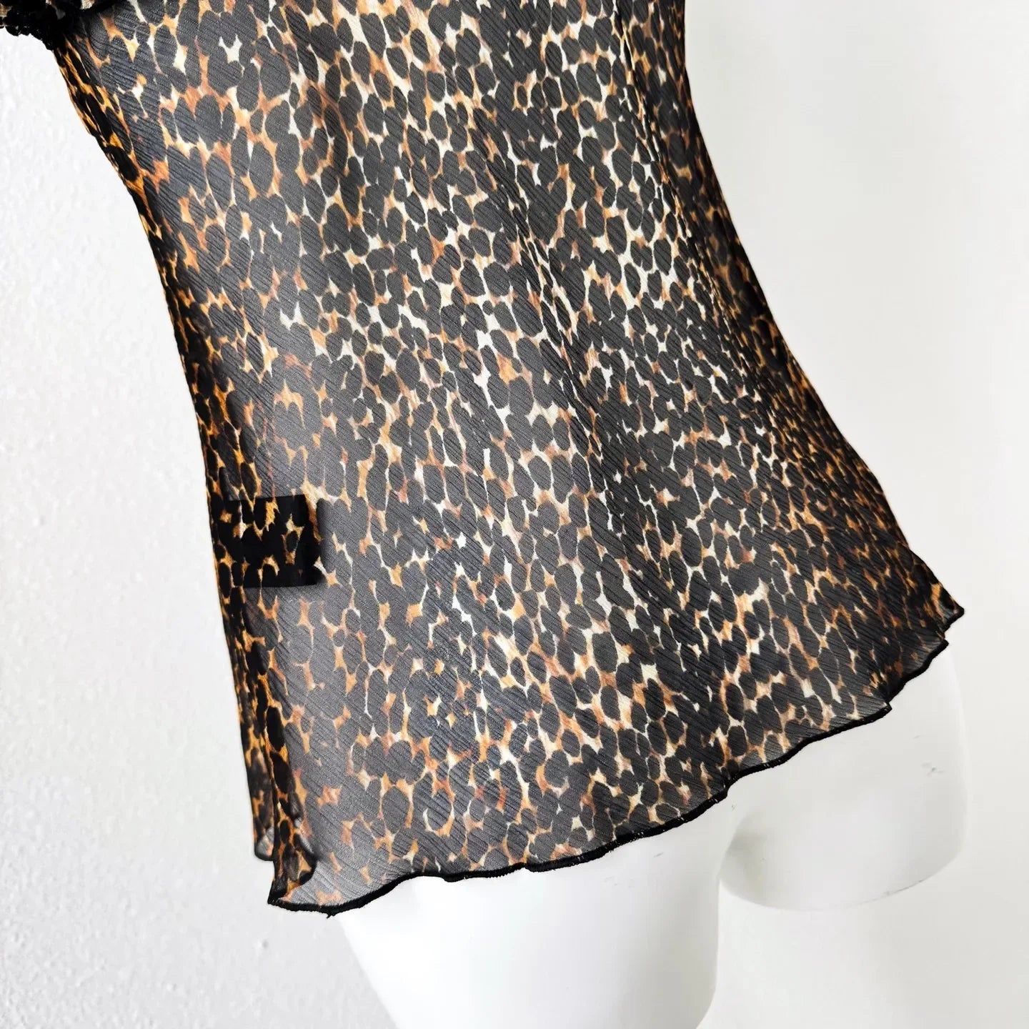 Women's 100% Silk Leopard Print Camisole - Strapless Lace Trim Tank Top Summer 2025