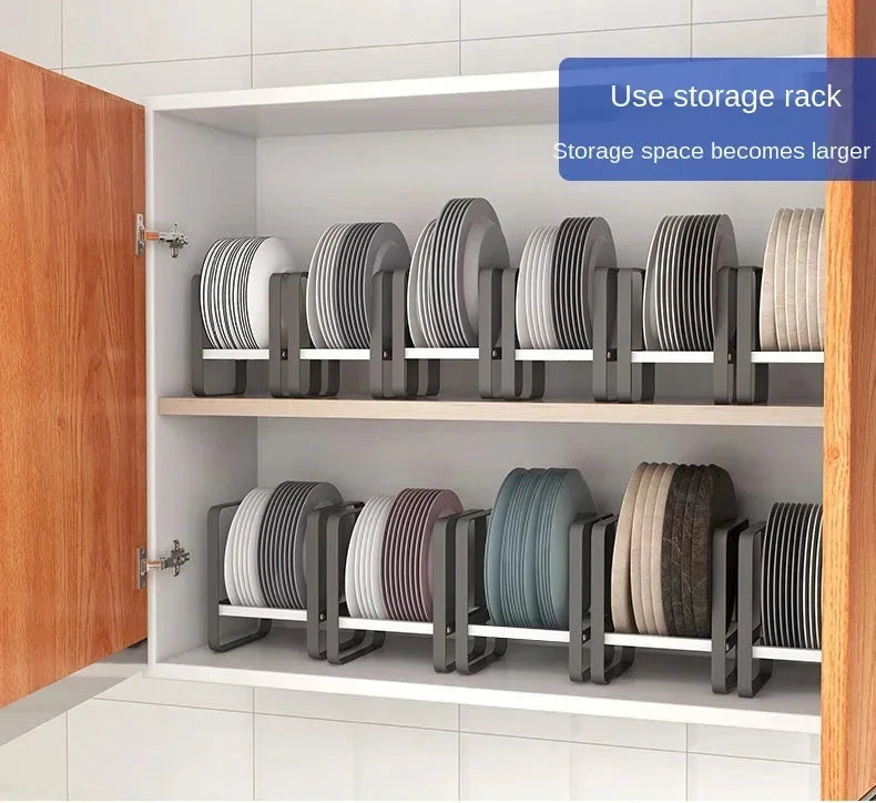 Kitchen Cabinet Plate Organizer - Multi-Function Dish Storage Rack The Max Mall