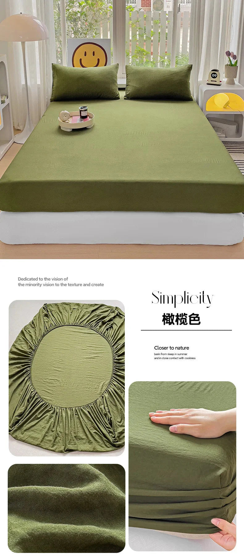 Luxury Washed Cotton Fitted Sheet NoEnName_Null