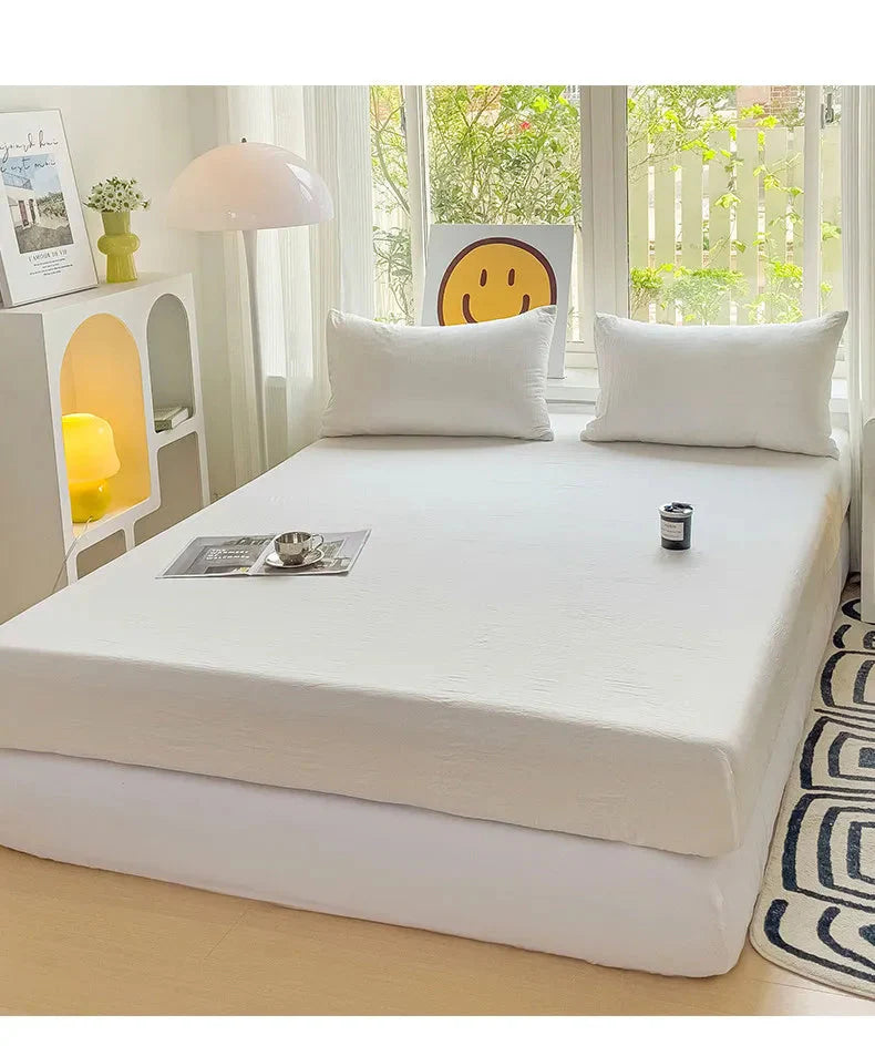 Luxury Washed Cotton Fitted Sheet NoEnName_Null