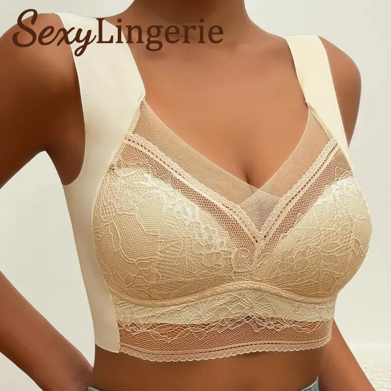 Womens Lace Bra Perspective Bralette Push Up