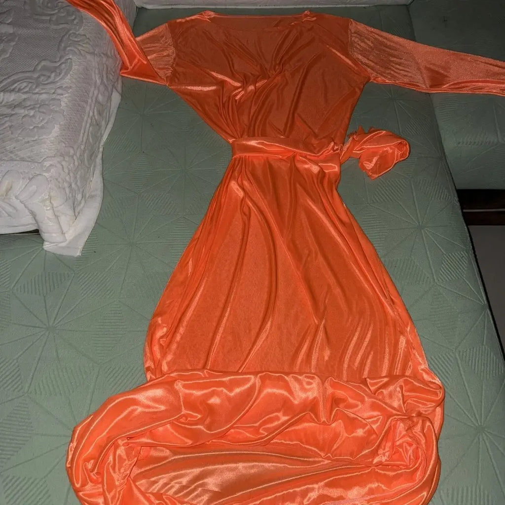 COZOK Women's Ankle-Length Nightgown - Long Sleeve Round Neck Spring Sleepwear Dress