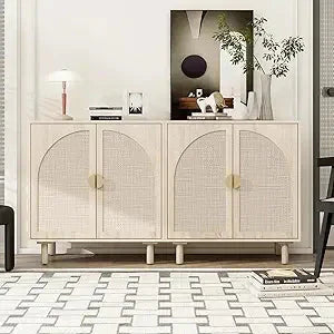 ZHUXIANG Rattan Cabinet - Modern Storage Sideboard ZHUXIANG