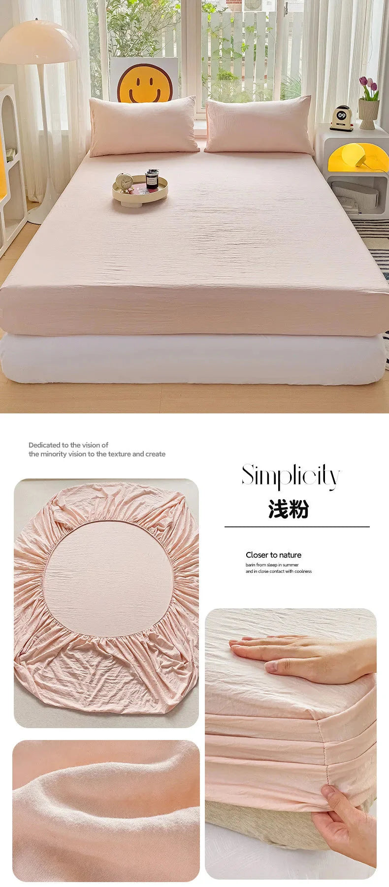 Luxury Washed Cotton Fitted Sheet NoEnName_Null