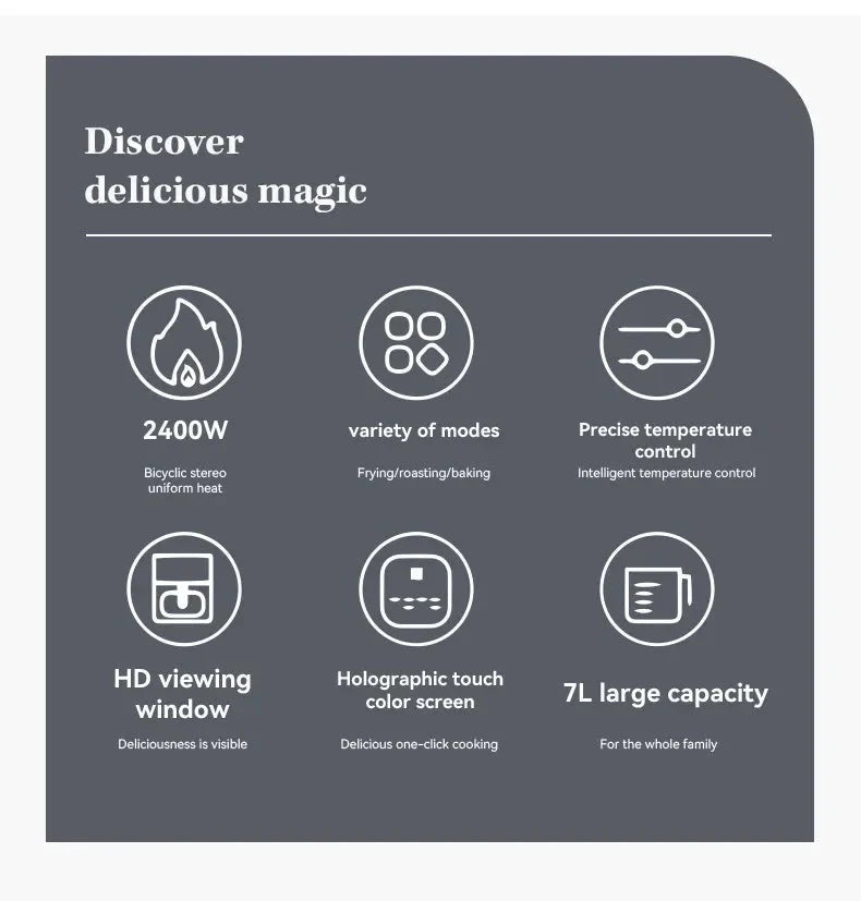 7L Electric Air Fryer Smart Multi-function Hot Convection Oven The Max Mall