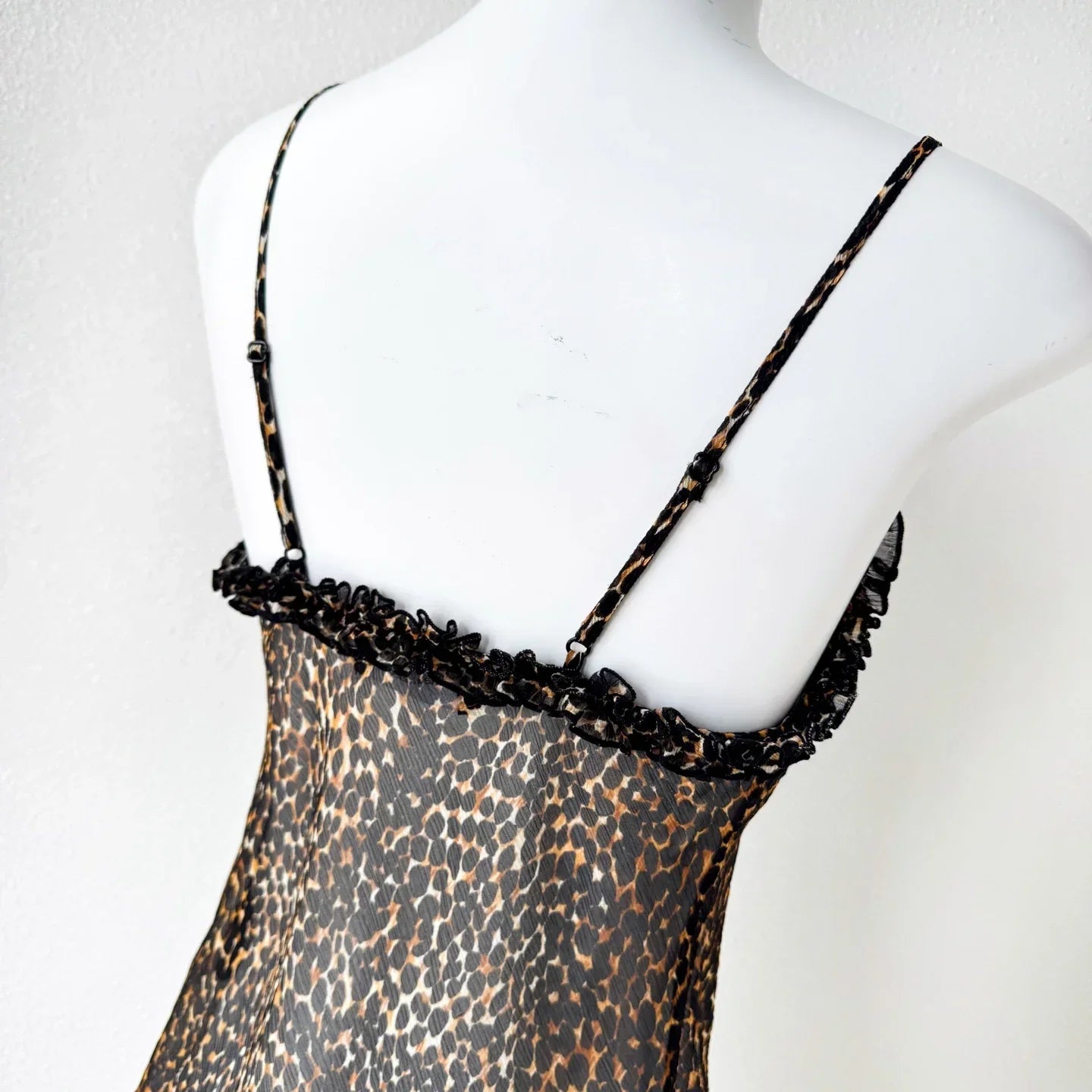 Women's 100% Silk Leopard Print Camisole - Strapless Lace Trim Tank Top Summer 2025