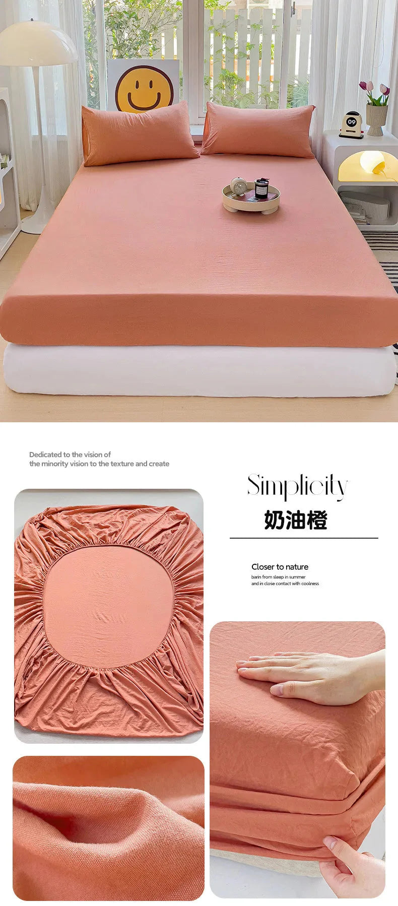 Luxury Washed Cotton Fitted Sheet NoEnName_Null