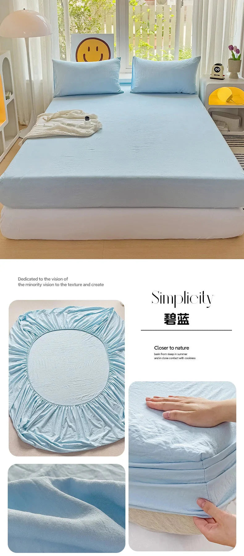 Luxury Washed Cotton Fitted Sheet NoEnName_Null