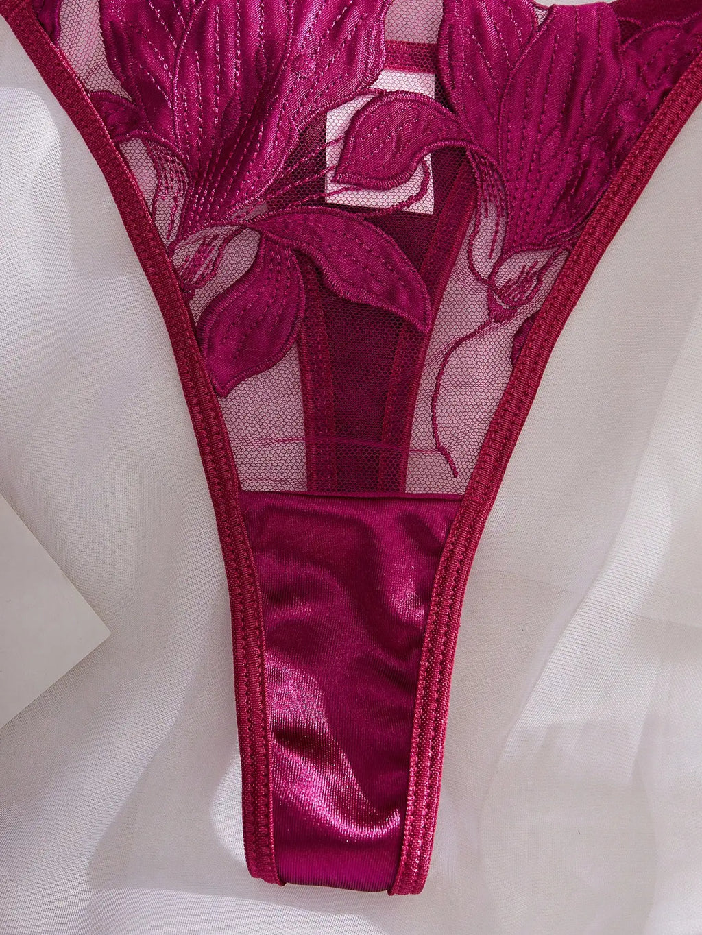 CasLand Women's Purple Underwire Bra & Brief Set - 3/4 Cup Push Up Floral Embroidery 75-90 ABC