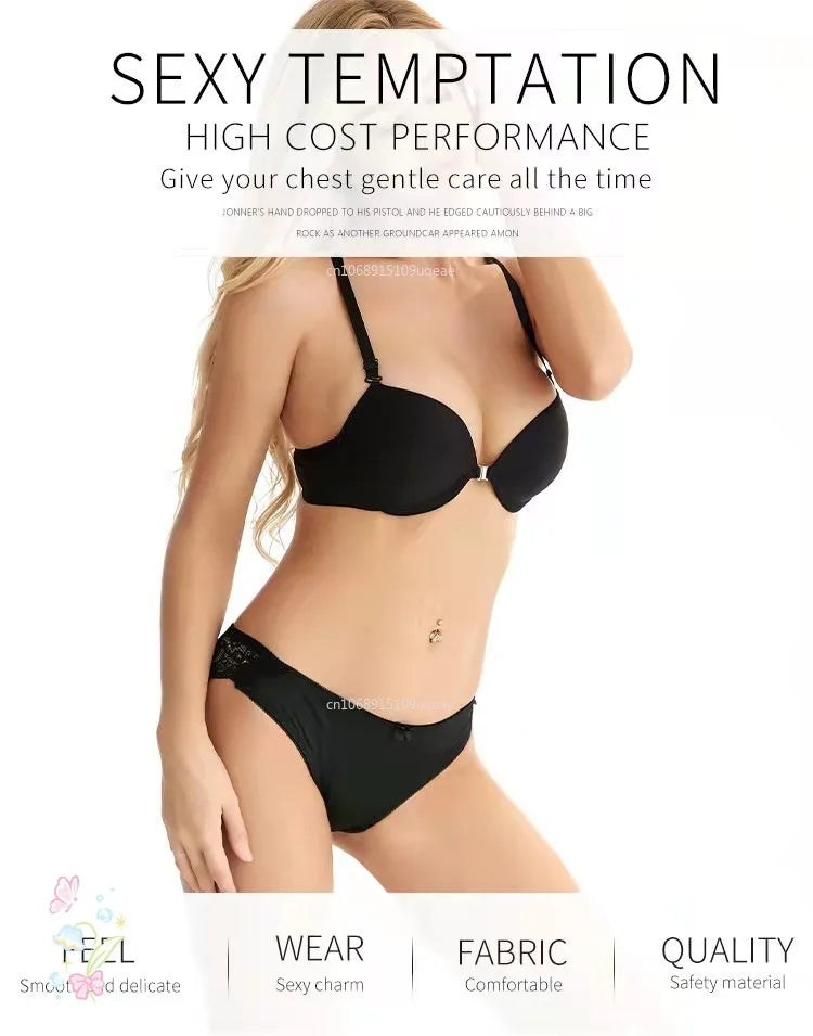 Butterfly Bra Brief Sets Detachable Double Straps Underwear