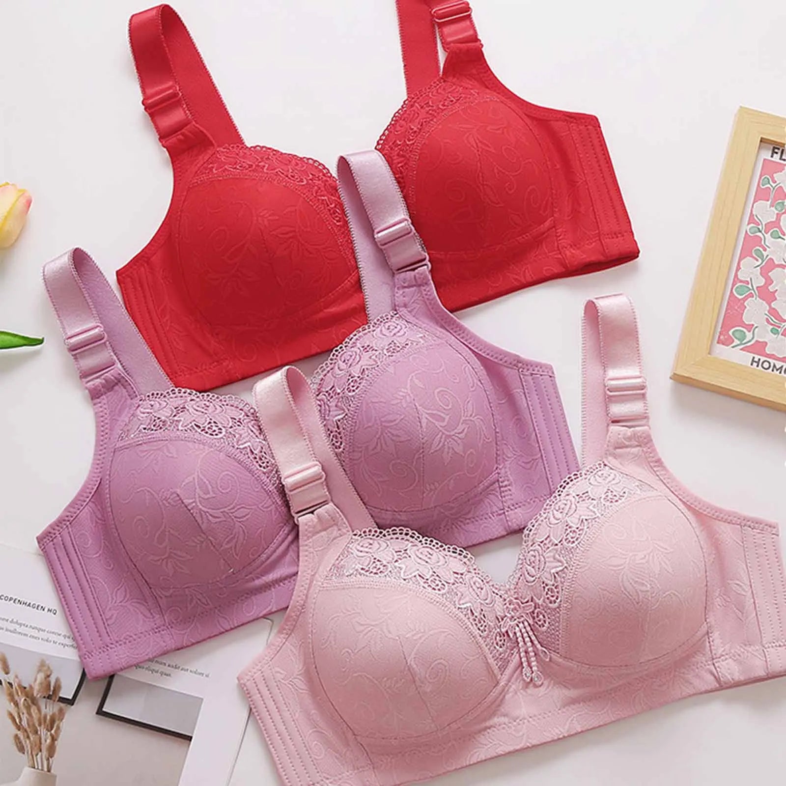 Sexy Lace Seamless Large Size Women's Sports Bra