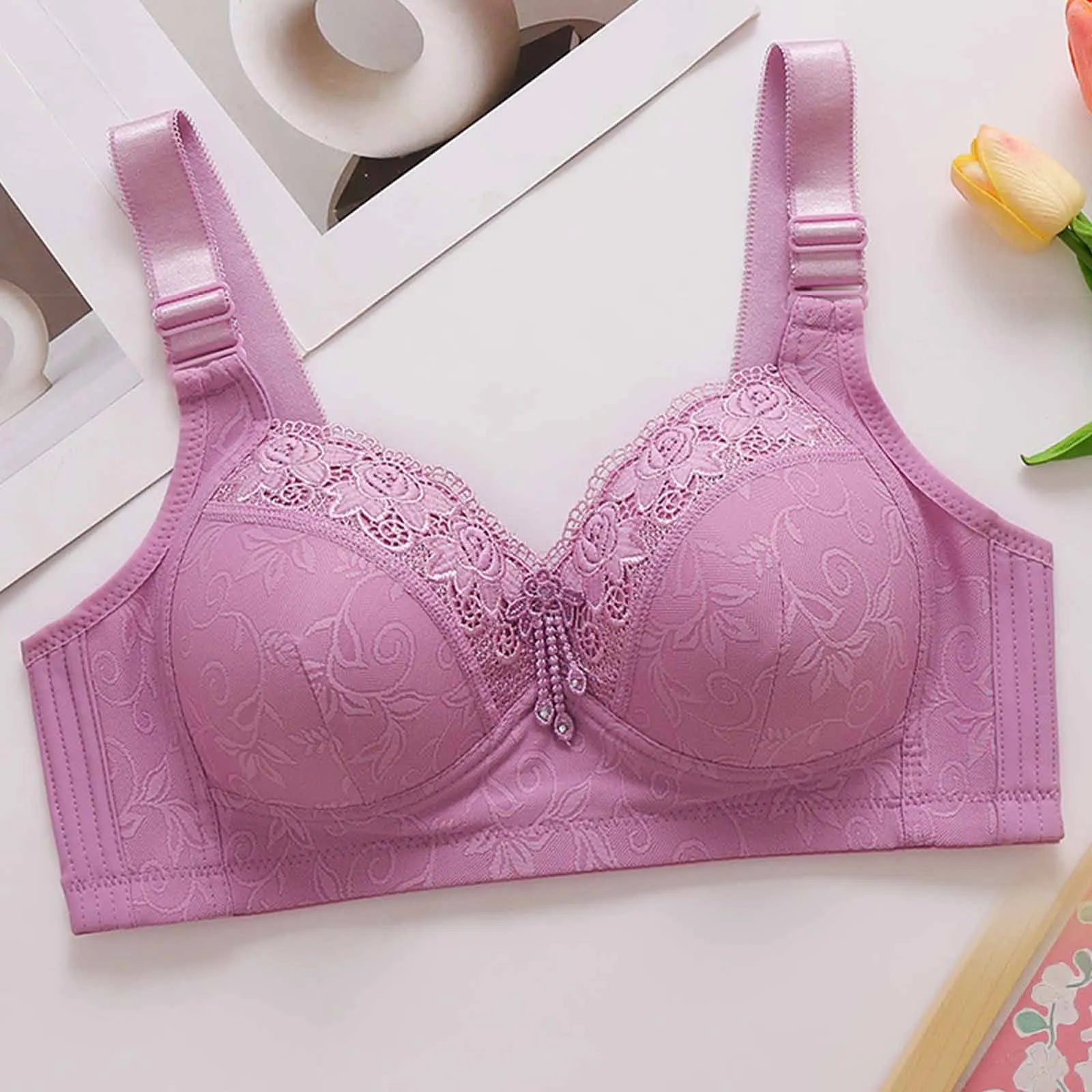 Sexy Lace Seamless Large Size Women's Sports Bra