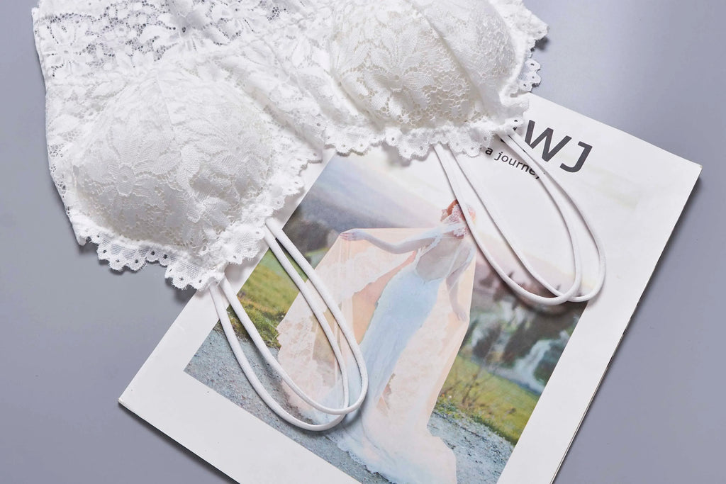 Women's Wireless Tube Top Bra - Lace Bandeau Push Up Padded Strapless Bralette M-XL