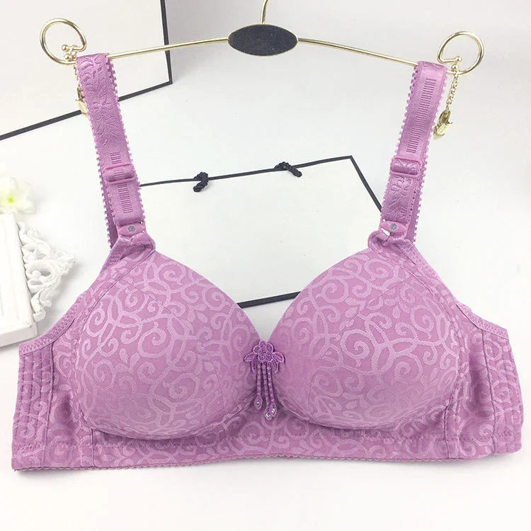 Women's Plus Size Wire Free Push Up Bra - Seamless Full Coverage Gathered Brassiere 36-44 B/C Cup