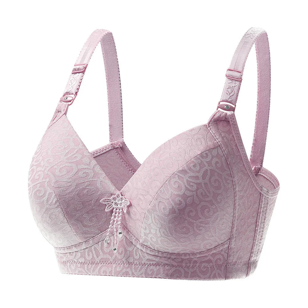 Women's Plus Size Wire Free Push Up Bra - Seamless Full Coverage Gathered Brassiere 36-44 B/C Cup