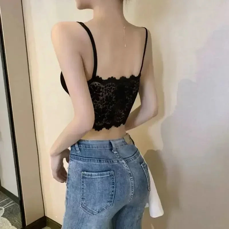 Women's Wireless Tube Top Bra - Lace Bandeau Push Up Padded Strapless Bralette M-XL