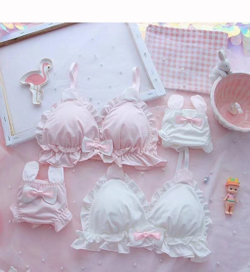 Elinashosiery Women's Wireless Push Up Bra & Brief Set - Seamless 3/4 Cup Everyday Lingerie