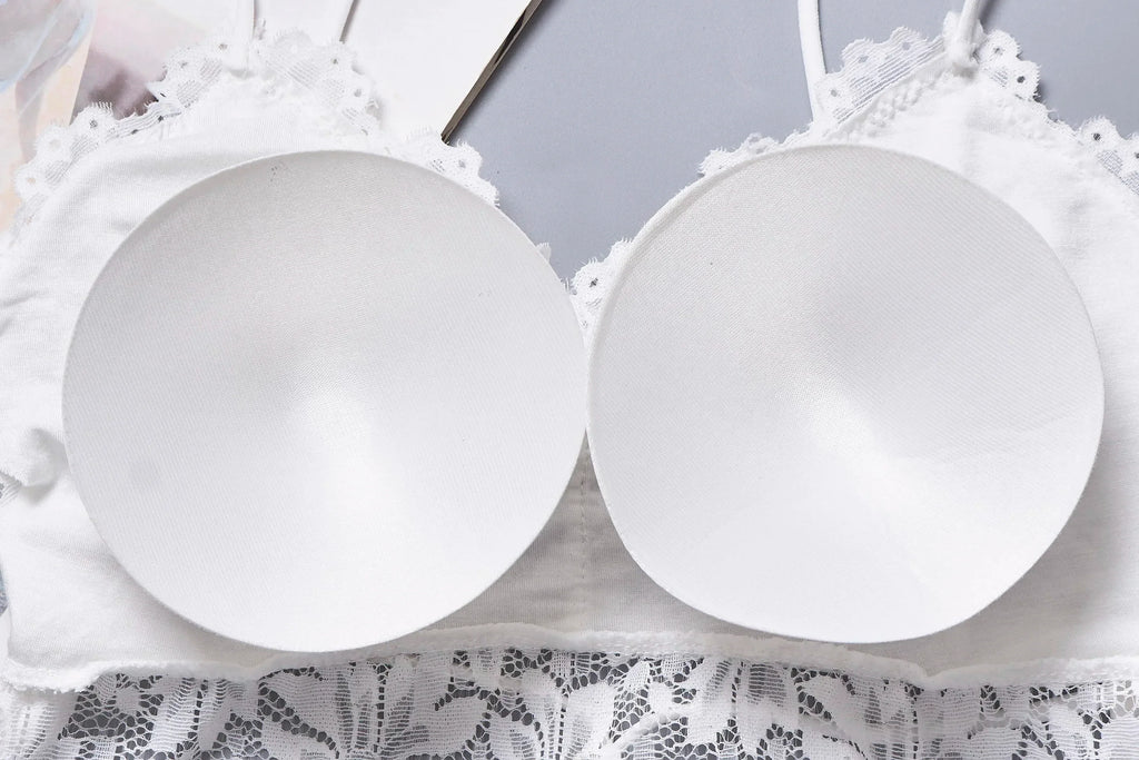 Women's Wireless Tube Top Bra - Lace Bandeau Push Up Padded Strapless Bralette M-XL