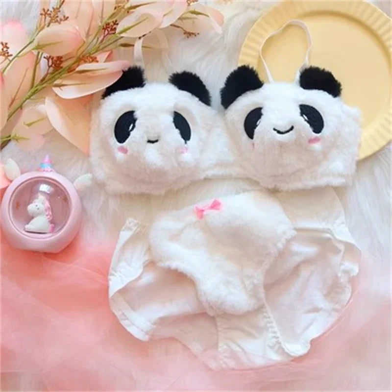 Women's Plus Size Underwire Bra & Brief Set - Seamless 3/4 Cup Push Up Embroidery Lingerie