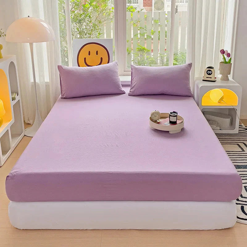 Luxury Washed Cotton Fitted Sheet NoEnName_Null