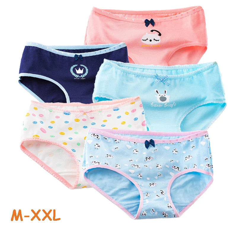 AIANGELAQIN Women's Cotton Briefs - Seamless Mid-Rise Underwear with Bow & Lace Trim M-XXL