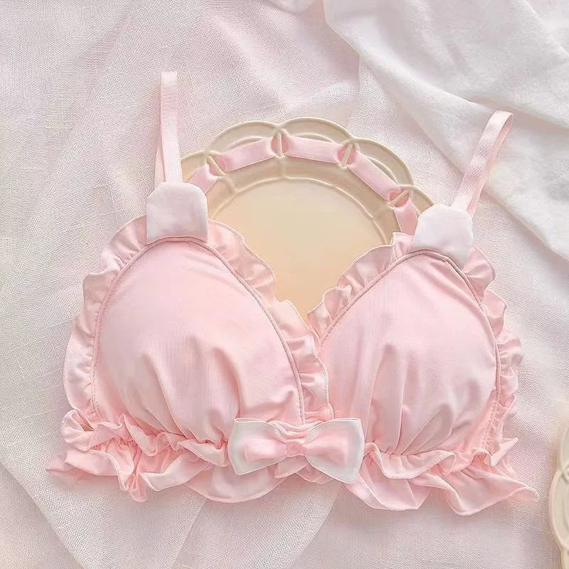 Elinashosiery Women's Wireless Push Up Bra & Brief Set - Seamless 3/4 Cup Everyday Lingerie