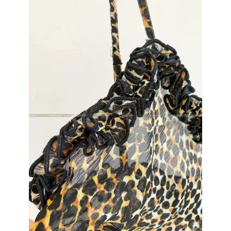 Women's 100% Silk Leopard Print Camisole - Strapless Lace Trim Tank Top Summer 2025
