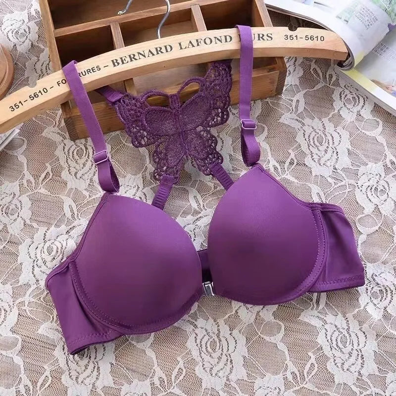 Butterfly Bra Brief Sets Detachable Double Straps Underwear