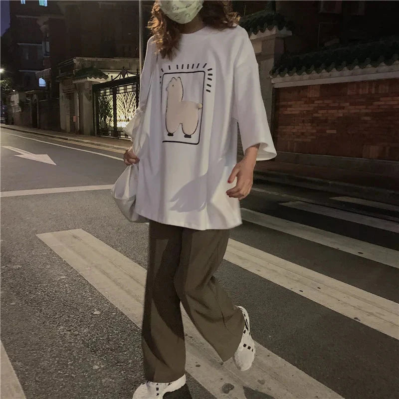Baggy All-match T-shirts Women Casual Summer Korean Fashion The Max Mall