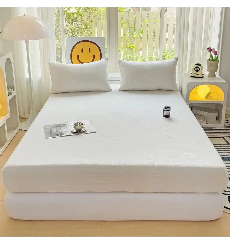 Luxury Washed Cotton Fitted Sheet NoEnName_Null