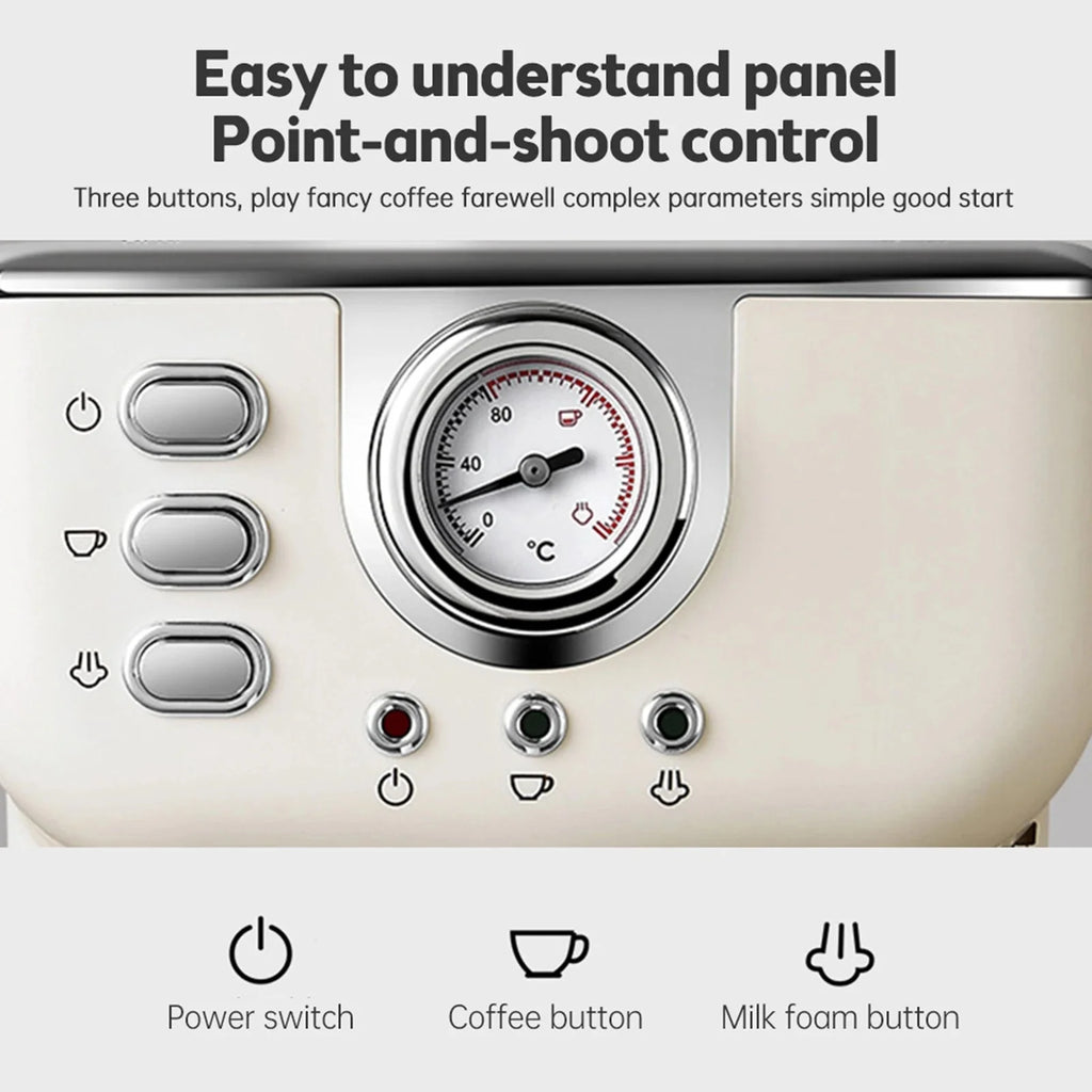 Coffee Maker 1050W 1.5L Large Capacity Semi Automatic The Max Mall