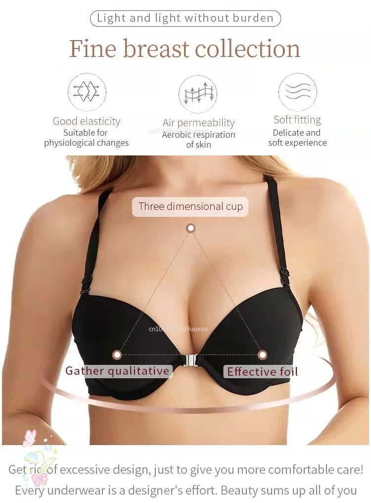 Butterfly Bra Brief Sets Detachable Double Straps Underwear